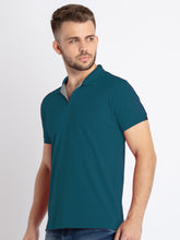 Mens Solid Half Sleeves Slim Fit Polo T-Shirt